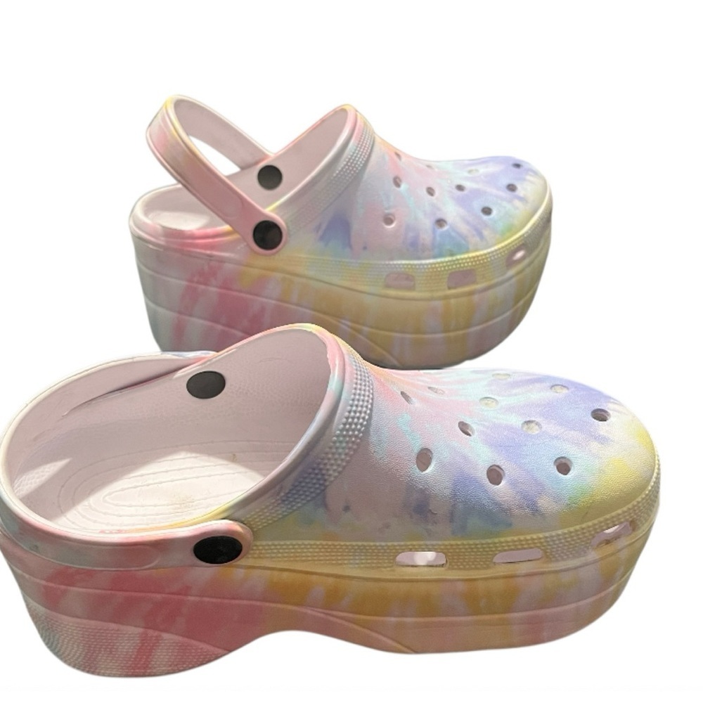 Akira Colorful Tie-Dye Platform Clogs - Picture 5 of 7
